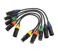 Amosfun Câble Microphone Xlr 5pcs Connecteurs Métal et Gaine Pvc, Qualité Sonore Optimale, Facile à Connecter pour Scène et Studio Couleur Aléatoire