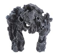 Amosfun Cachette pour Reptiles en Résine Noire, Décoration D'aquarium Naturelle, Crée Une Atmosphère Sombre, Habitat Simple et Spécial pour Araignées et Hamsters