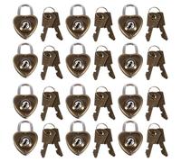 Amosfun Cadenas de Sécurité en Fer Forme de Cœur Antirouille Facile à Transporter 2 Clés pour Valise et Journal 12 Pièces pour Diverses Occasions
