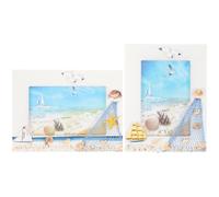 Amosfun Cadre Photo En Bois 20X15 Cm DéCoration MéDiterranéEnne Nautique Support Photo CréAtif Pour Table Cadre À ÉLéGant Pour Maison Et Bureau