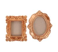 Amosfun Cadres Photo MagnéTiques Mini 2 PièCes En RéSine Pour DéCoration Murale Et Aimants RéFrigéRateur DoréS Diy Souvenirs De Voyage