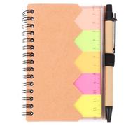 Amosfun Cahier de Note Spirale A5 en Papier Beige avec Stylo, Bureau | Indexation des Pages, Ensemble Prêt à L’emploi, Style Simple et Classique, pour Voyages et Prises