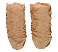 Amosfun Caissettes à Muffins Tulipe Lotus en Papier Sulfurisé Résistant à la Graisse Taille Standard Couleur Naturelle Lot de 200 Moules à Cupcakes Jetables pour Pâtisserie et Fêtes