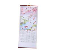 Amosfun Calendrier Mural 2027 en Papier Style Rouleau Décor Charmant et Art Paysager Chinois, Thème Année Mouton pour Bureau et Nouvel An Chinois
