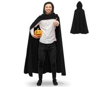 Amosfun Cape d'halloween Noire en Polyester, Costume de Cosplay Unisexe