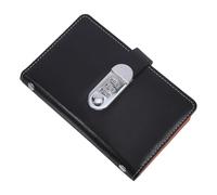 Amosfun Carnet D'épargne à Code Secret avec Cadenas Rond, Format Compact 17,5 X 11 Cm, Couleur Noir Profond, 50 Feuilles Double-face pour 100 Billets, Organiseur Sécurisé pour Gestion