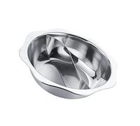 Amosfun Casserole à Induction 32 Cm Double Compartiment Acier Inoxydable Alimentaire Multifonction pour Cuisson Fondue Chinoise Familiale et Usage Gaz ou Induction