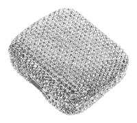 Amosfun Cendrier de Poche Mini Carré en Acier Inoxydable avec Couvercle Étanche Orné de Strass, Cendrier Décoratif Coupe-Vent pour Voiture et Bureau, Accessoire Compact pour Petits