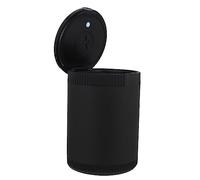 Amosfun Cendrier de Voiture Portable Accessoire Intérieur Automobile Pratique et Couvercle avec Lumière LED Design Séparé Alliage D'aluminium Noir pour Voiture
