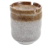 Amosfun Cendrier Japonerie en Céramique Rétro Coupe-Vent D’Entonnoir, Décoration Chinoise Vintage pour Table de Restaurant de Sushi, 1 Pièce Couleur Or Automnal, Facile à Nettoyer