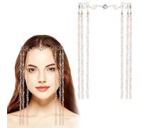 Amosfun Chaîne de Cheveux à Pompons pour Femmes Bijou de Tête en Alliage Accessoires de Cheveux Élégants pour Mariage et Festivals Décorations Légères pour Coiffure Bohème Polyvalent