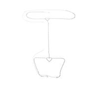 Amosfun Chaîne de Corps Cristaux Argenté Femme en Alliage Léger Pendentif Cœur Bijoux de Cuisse Élégants pour Danse et Soirée