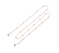 Amosfun Chaîne de lunettes élégante avec perles, Accessoire Lunette - Or rose
