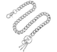 Amosfun Chaîne de Pantalon Métal Style Punk Vintage Argenté, Chaîne Robuste pour Jeans Hip-hop, Accessoire Unisexe Multifonction pour Festivals et Tenues Quotidiennes