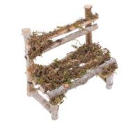 Amosfun Chaise Miniature Meuble Décoratif Rustique en Bois Marron Détails Réalistes pour Décor de Jardin Féerique pour Aménagements Paysagers Miniatures