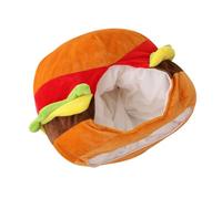Amosfun Chapeau Décoratif de Fête en Peluche Forme Hamburger, Accessoire Photo Amusant Léger et Compact, Couvre-chef Carnaval pour Soirées, Festivals et Anniversaires, 1 Pièce