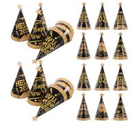 Amosfun Chapeaux Coniques en Papier Lot de 24 pour Nouvel An 2026 Accessoires Photo pour Soirées Anniversaires et Célébrations Familiales Adultes et Garçon et Filles