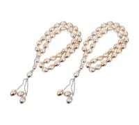 Amosfun Chapelets de Prière Islamiques Style Exotique 2pcs en Acrylique Beige Compteur de Récitations Léger pour Ramadan et Adoration Islamique