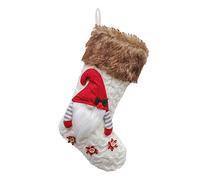 Amosfun Chaussette De Noël À Bonbons Pochette À Suspendre Chaussette De Père Noël Corde Tricotée Blanche Décoration Idéale pour Un Arbre Une Cheminée Une Porte Un Mur Ou Une Fenêtre