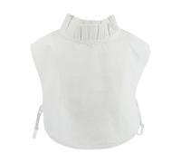 Amosfun Chemisier Court Demi-col Amovible Blanc en Coton, Faux Col Féminin Élégant Bord Volanté, Accessoire Mode Polyvalent pour Fêtes, Travail et Shopping, Col Factice pour Femmes