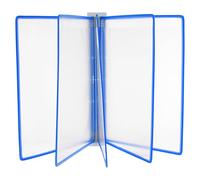 Amosfun Classeur Mural Suspendu A4 à 5 Pages, Fer et PVC Bleu | Gain de Place, Installation Simple, Présentation Murale à Feuillets, pour Bureau et Sessions de Formation