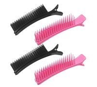 Amosfun Clips de Coiffure Professionnels en Plastique 4pcs, Maintien Ferme et Facile à Manipuler, pour Salons de Coiffure et Coiffage Précis