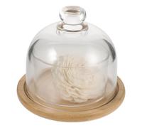 Amosfun Cloche Diffuseur en Verre pour Test de Parfum, Base Bambou | Haute Transparence, Réutilisable et Facile à Nettoyer, pour Vitrines, Essais Olfactifs, Arômes Originaux