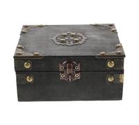 Amosfun Coffret à Bijoux Vintage avec Serrure à Combinaison, Boîte Trésor Décorative en Bois Gris, Boîte à Énigmes Verrouillable 3 Chiffres, Accessoire Escape Game et Rangement