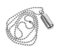 Amosfun Collier Capsule Acier Inoxydable Avec Pendentif Ouvert Chaîne Unisexe Porte-pilules Fonctionnel Et Élégant Pour Petits Objets