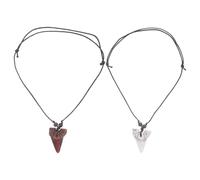 Amosfun Collier Dent de Requin en Résine 2Pcs Pendentif Ajustable Hommes, Style Cool, pour Fêtes Plage et Décoration de Cou
