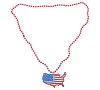 Amosfun Collier Drapeau Américain Pendentif Plastique Électroplaqué Léger 6 Pièces pour Fête de L'indépendance, Décorations de Défilé et Accessoires Patriotiques