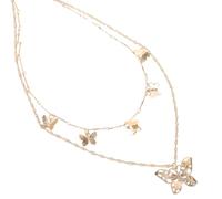 Amosfun Collier Femme Multicouche à Pendentif en Métal Irrégulier Doré, Chaîne Clavicule, Bijou Créatif Léger Fête Plage Soirée Été, Collier Fantaisie Élégant