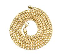 Amosfun Collier Hip-hop Homme en Acier Inoxydable Plaqué Or, Chaîne Cubaine Fine Dorée 1 Pièce, Bijoux Fantaisie, pour Scène et Usage Quotidien