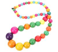 Amosfun Collier Long Bohème pour Femme en Perles Colorées en Bois, Chaîne Légère et Décorative, Bijou Fantaisie pour Présent et Usage Quotidien, Style et Multicolore
