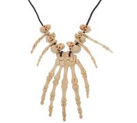 Amosfun Collier pendentif crâne avec pendentif tête de squelette main os charme Cosplay fantaisie fête