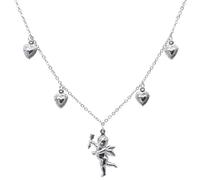 Amosfun Collier Pendentif Cupidon en Alliage Cœur Créatif, Chaîne Clavicule Élégante, Bijou Femme Romantique pour Présent Saint-valentin ou Fête, Accessoire Cœur