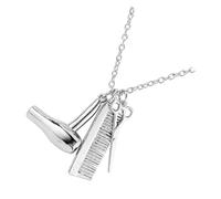 Amosfun Collier Pendentif de Coiffeur en Alliage avec Ciseaux et Peigne, Chaîne de Clavicule Élégante pour Femmes, Bijou Coiffure Présent Anniversaire Noël, Accessoire Mode Professionnel