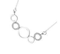 Amosfun Collier Ras-du-cou Femme en Alliage Pendentif Rond Créatif Orné de Cristaux Blancs, Chaîne Clavicule Élégante, Bijoux Délicats pour Occasions Spéciales et Fête