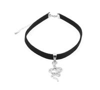 Amosfun Collier Ras du Cou Gothique Vintage en Velours Noir Motif Serpent, Chaîne Courte Délicate Style Rétro, Bijou Serpent Esthétique pour Femme et Fille, Accessoire Mode