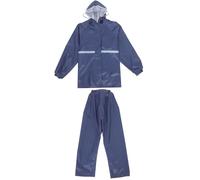 Amosfun Combinaison de Pluie Moto Homme Imperméable en Tissu Oxford Double Couche Éléments Réfléchissants pour Activités Extérieures et Sécurité Nocturne Taille XXL