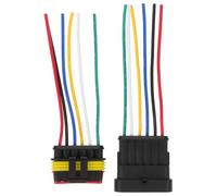 Amosfun Connecteur Électrique Étanche 6 Broches Mâle Et Femelle Avec Câble 10 Cm Pour Voiture Et Bateau, Prise De Fiche 6 Voies Compatible Divers Appareils Automobiles