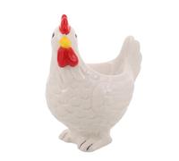 Amosfun Coquetier Créatif en Céramique Blanche de Poussin 3D - Support Stable pour Œufs à la Coque - Bol à Œufs Rustique pour Petit-Déjeuner, Décoration de Table et Pâques - 1 Pièce