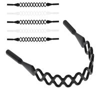 Amosfun Cordons pour Lunettes de Sport Légers Portables 6 Pièces en Silicone Anti-glisse Sangles de Lunettes Noir et Blanc pour Empêcher de Tomber