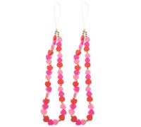 Amosfun Cordons pour Suspendre Téléphones 2pcs en Pâte Polymère Forme Cœur Rose, Facile à Installer, Accessoires Portables pour Téléphone et Porte-clés