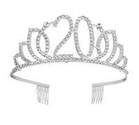 Amosfun Couronne Numérotée Argentée et Accessoire Cheveux Chic en Alliage Décoration de Gâteau Élégante pour Anniversaire pour Fête D'anniversaire