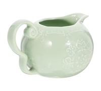 Amosfun Crémier en Céramique Verte 120 Ml avec Bec Verseur Anti-goutte, Mini Pichet à Lait pour Café et Sauce, Pot à Crème Individuel Cuisine Occidentale et Service à Table