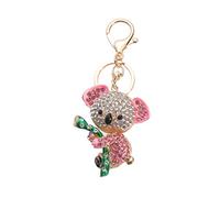 Amosfun cristal strass koala porte-clés mignon animal pendentif porte-clés sac sac à main charmes cadeaux de fête pour les femmes filles (rose)
