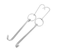 Amosfun Crochets à Viande en Acier Inoxydable Épaisseur 5,6 Mm 2 Pièces Usage Polyvalent Double Hameçons Robustes Argentés pour Suspendre Viandes et Volailles pour Barbecue