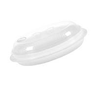 Amosfun Cuiseur Vapeur Alimentaire en PP Grand Format Couvercle, Plat Vapeur Micro-Ondes pour Poisson, Bao et Raviolis, Cuisson Saine et Pratique, Accessoire la Cuisine Multifonction