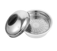 Amosfun Cuiseur Vapeur Micro-ondes en Acier Inoxydable Poignées Plastiques, Panier Vapeur Multi-usage pour Petits Pains, Riz et Raviolis, Accessoire la Cuisine Pratique et Compact